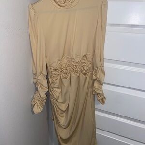 Prive mock neck gigot sleeve dress